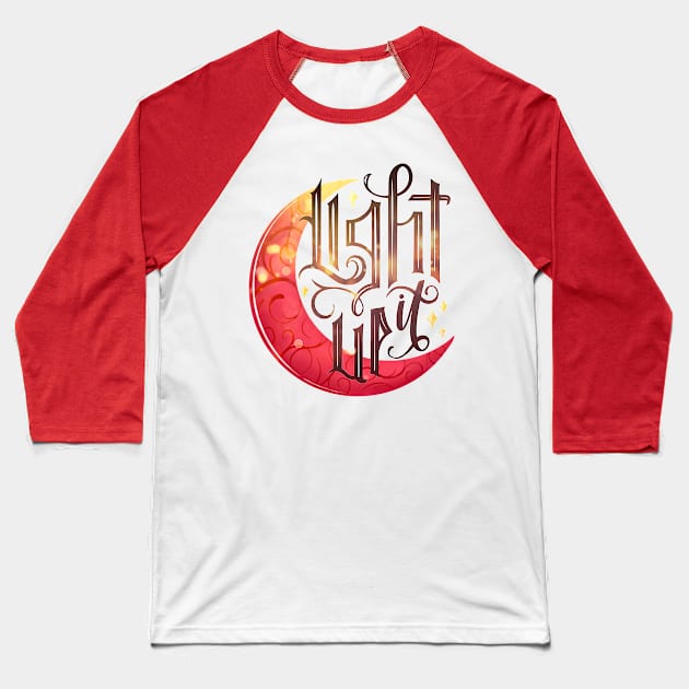 LIGHT IT UP Baseball T-Shirt by Catarinabookdesigns